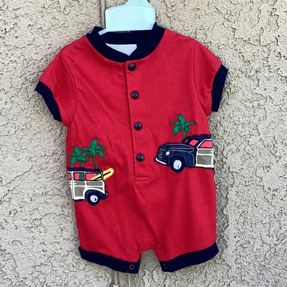 Colorful Baby Romper with Airplane Design - vintage